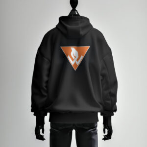 DJ WERSY Zippered hoodie Orange Logo Sign Black Tee