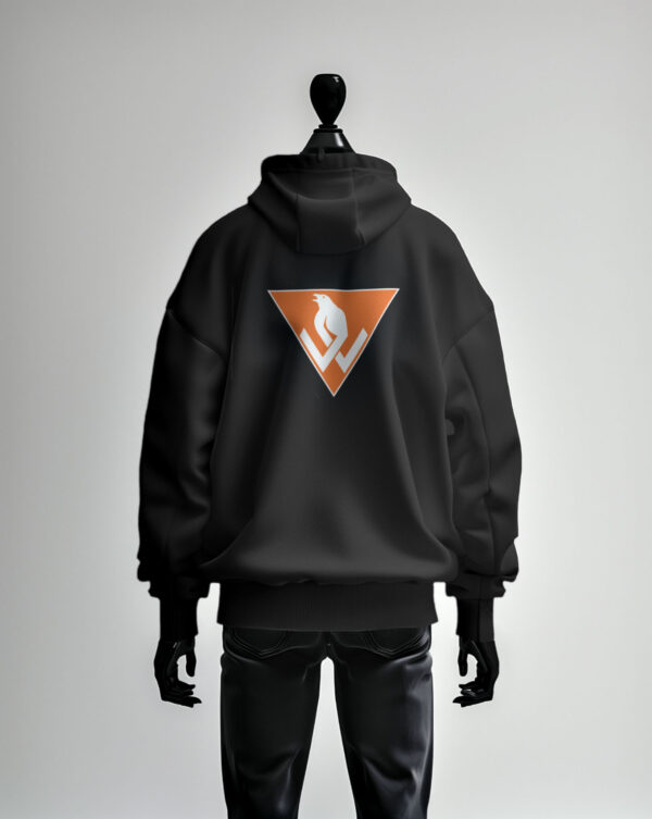 DJ WERSY Zippered hoodie Orange Logo Sign Black Tee