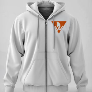 DJ WERSY Zippered hoodie Orange Logo Sign White Tee