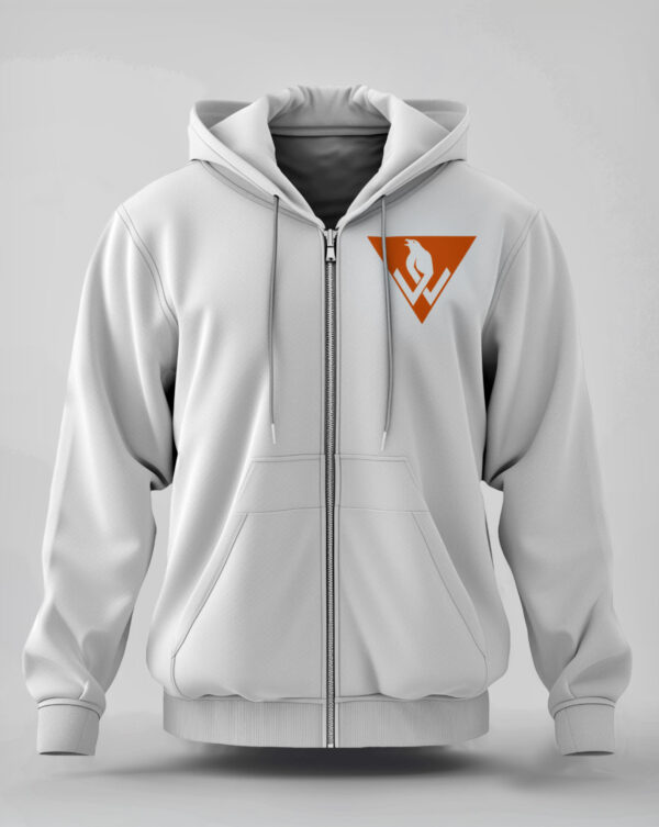 DJ WERSY Zippered hoodie Orange Logo Sign White Tee